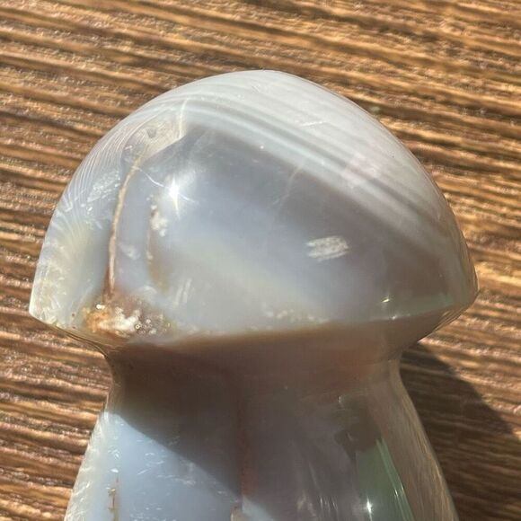 Orca agate mushroom carving crystal druzy white grey banded banding black - Picture 5 of 12